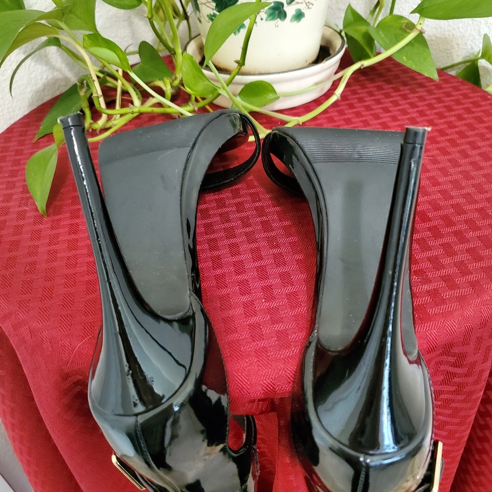 Charlotte Russe Womens Black Ankle And Toe Strap Stiletto Heels Size 8 - Picture 7 of 9
